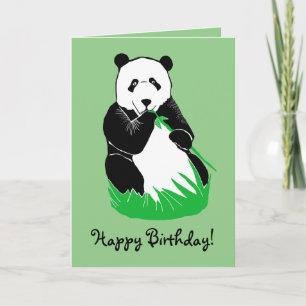 Panda Bear Light Green - Cartão de Aniversário F