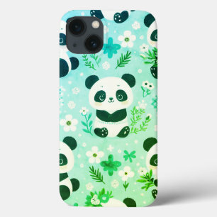 Panda Bear Pattern Green Impressão