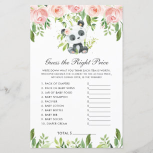 Panda Bear Rosa Floral Adivinha O Jogo Do Preço Ce