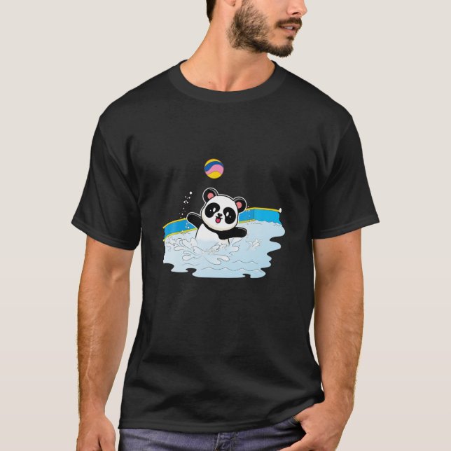 Panda Bear Water Polo Player Water Ball Sports Ani (Frente)