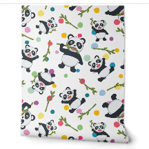 Panda bolinhas branca e palheta colorida