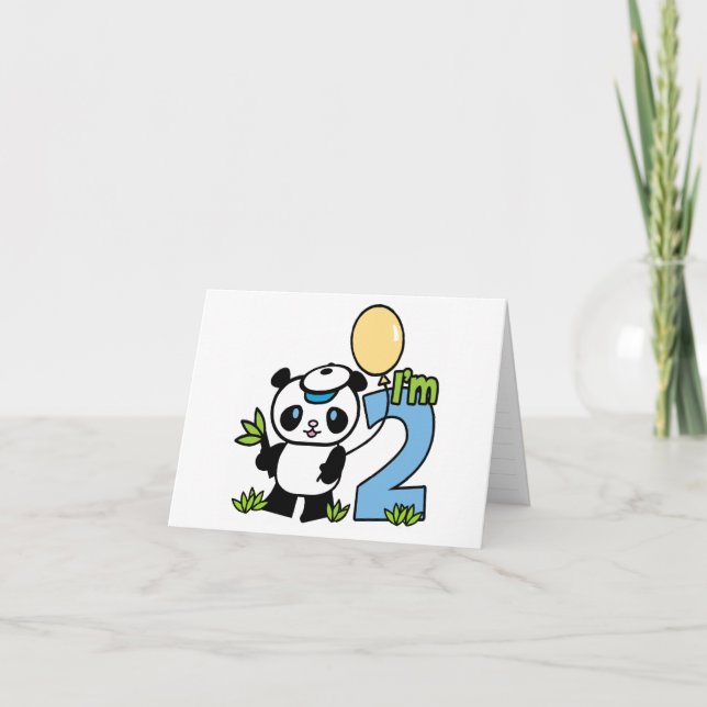 Panda Boy Primeiro Aniversário a Preencher Convite (Frente)