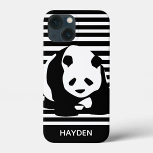 Panda branca e preta e faixas personalizadas