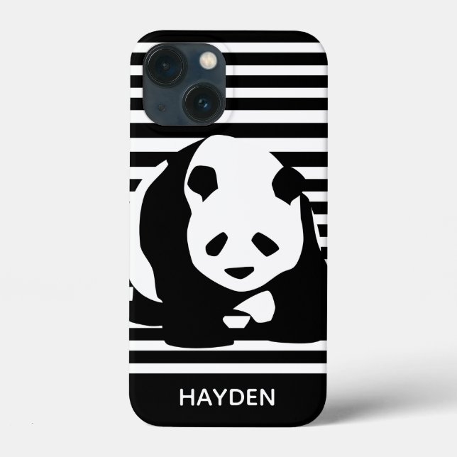 Panda branca e preta e faixas personalizadas (Verso)