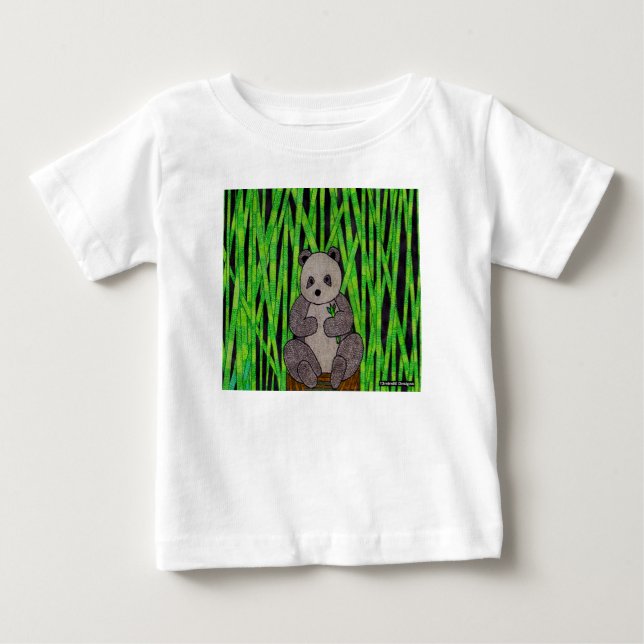 Panda (branco) - Camiseta de Bebê (Frente)