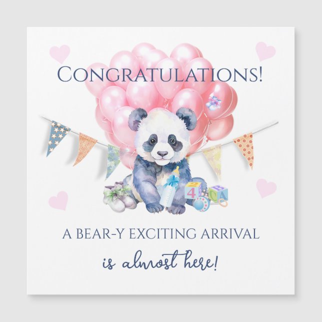 Panda bunting and balloons Baby Shower (Frente)