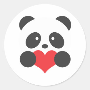 Panda com autocolantes cardíacos