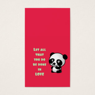 Panda com citação de amor inspiracional
