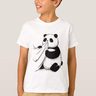 panda comendo camiseta