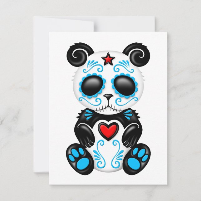 Panda de Açúcar Zombie Azul em Branco (Frente)