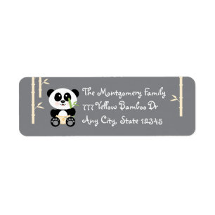 Panda de bambu do bebê do grito em etiquetas do