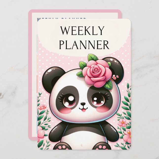 Panda de Petite Weekly Blossom Planner (Frente/Verso)