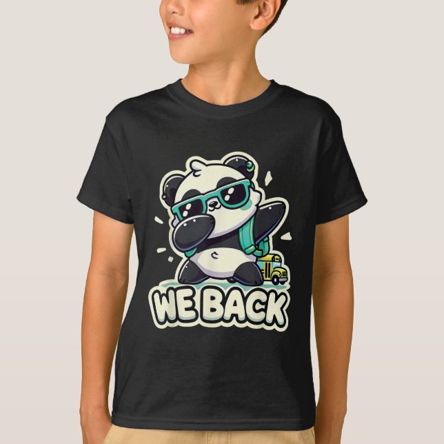 Panda De Volta Para A Escola Engraçada Camiseta De (Frente)
