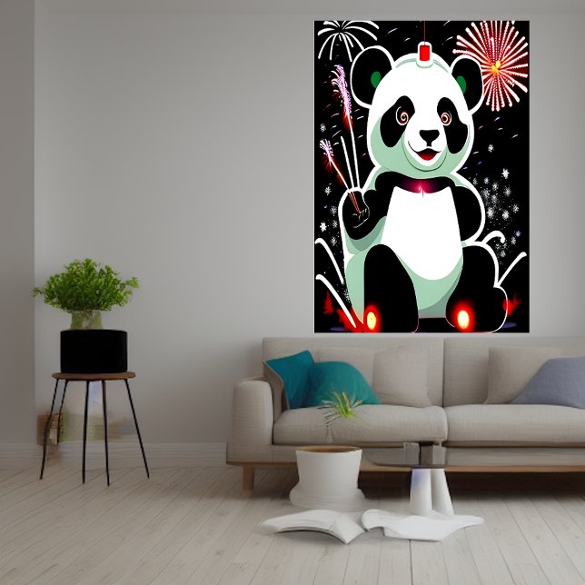 Panda e bombeiros | AI Art Poster (Criador carregado)