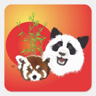 Panda encontro autocolante