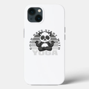 Panda engraçada fazendo ioga. poses engraçadas de
