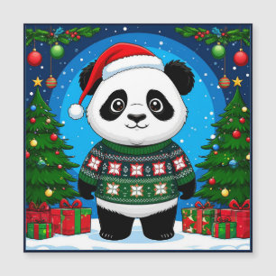 Panda Fofa de Suéter de Natal Usa Chapéu de Papai 