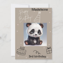 Panda fofinho, Cartão de Aniversário Escrível