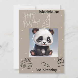 Panda fofinho, Cartão de Aniversário Escrível