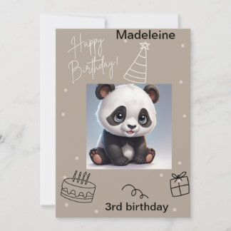 Panda fofinho, Cartão de Aniversário Escrível