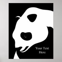 Panda Gigante com Poster de Texto