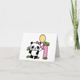 Panda Girl First Birthday Fill-in Convites