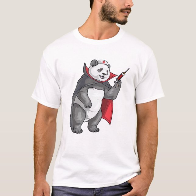 Panda Halloween Vampire Nurse Oversized T-Shirt (Frente)
