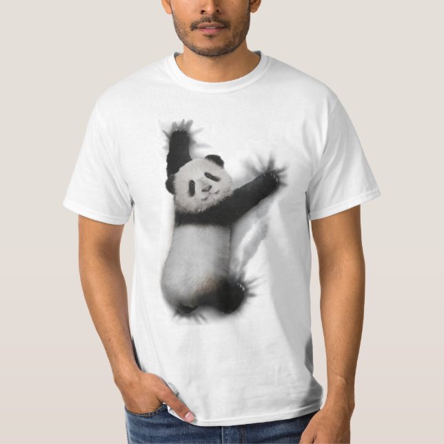 Panda Mostra Presentes De Camisetas De Animais Grá (Frente)