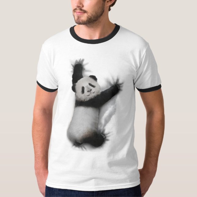 Panda Mostra Presentes De Camisetas De Animais Grá (Frente)