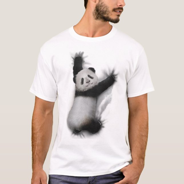 Panda Mostra Presentes De Camisetas De Animais Grá (Frente)