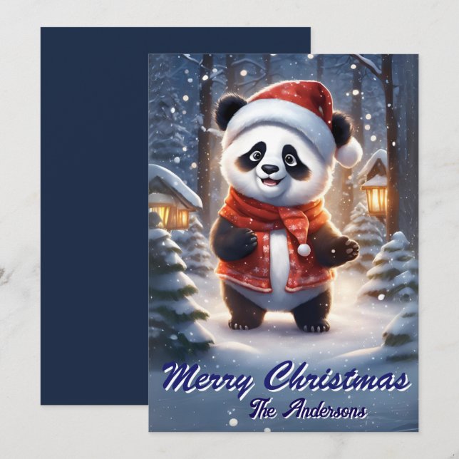 Panda Natal 1, Feriados Felizes, Cartão de Natal (Frente/Verso)