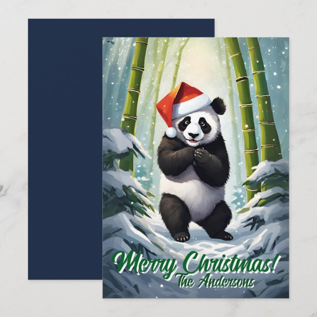 Panda Natal 7, Feriados Felizes, Cartão de Natal (Frente/Verso)