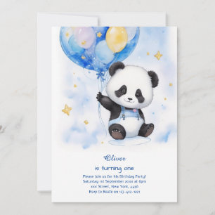 Panda Primeiro Convite de Aniversário