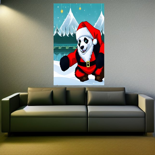 Panda Santa Claus | AI Art Poster (Criador carregado)