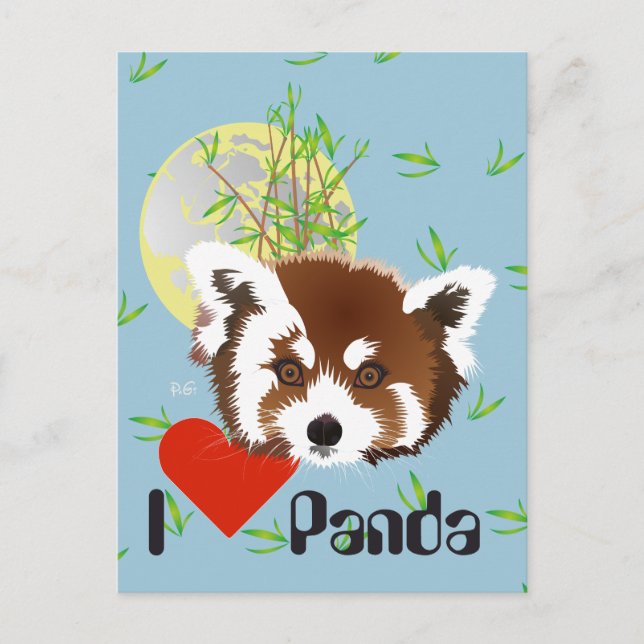 Panda Vermelho (Ailurus fulgens) Cartão Postal (Frente)