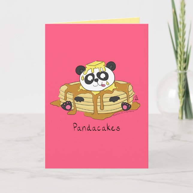 Pandacakes - Cartão de Pancake Engraçado Panda (Frente)