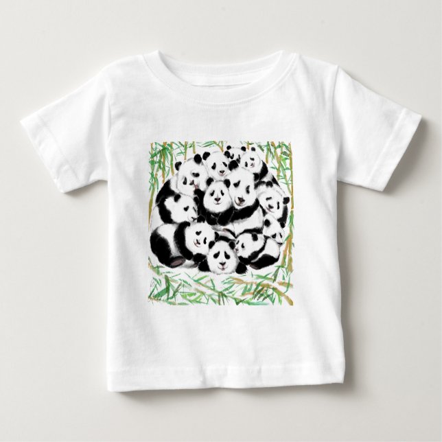 Pandas Baby T-Shirt Family Panda (Frente)