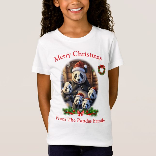 Pandas Christmas T-Shirt (Frente)
