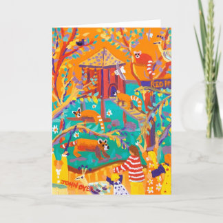 Pandas vermelhas do cartão da arte do tintureiro