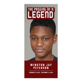 Panfleto A passagem de uma lenda moderna memorial vermelho-