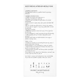 Panfleto Aftercare Instructions Body Piercing Clear