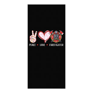 Panfleto Amantes de Bombeiros do Peace Love Presentes de