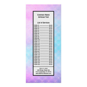 Panfleto Arte em Aquarela Rosa Glam Chic Azul Roxo Pastel