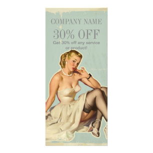 Panfleto Artista de Maquiagem do Cabelo da Rapariga Retro F