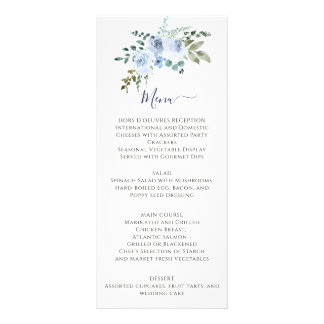 Panfleto Azul-claro-aquarela Floral | Marinho de casamento