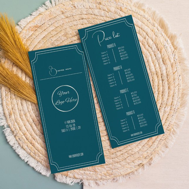 Panfleto azul de gasolina com lista de preços de venda de l (Criador carregado)