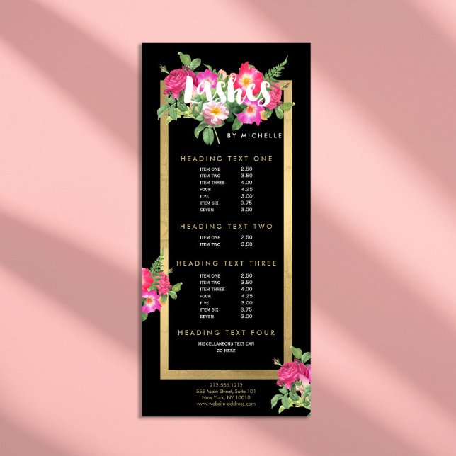 Panfleto Beauals Florals Lash Extensions Black (Criador carregado)