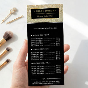 Panfleto Beauon Salon Funky Dourado Glitter Glamor Price Li