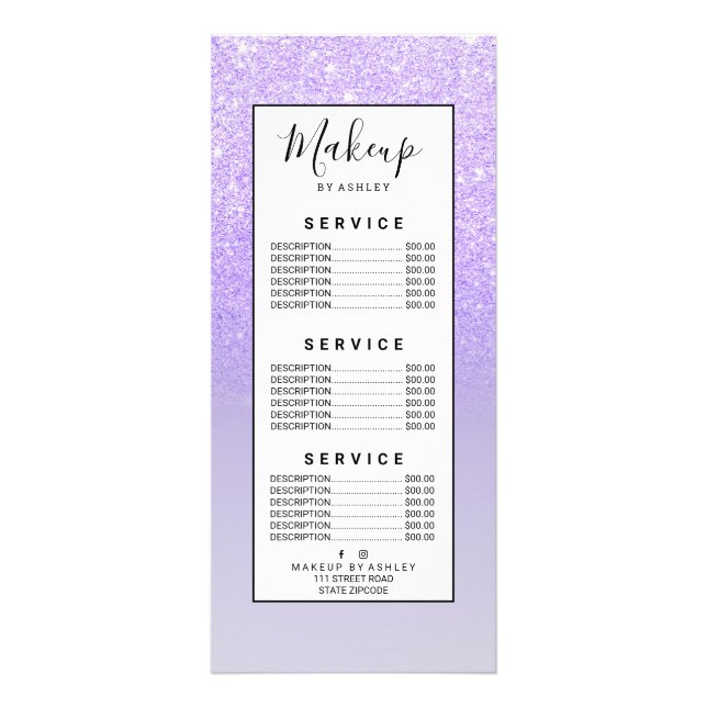 Panfleto bloco de cor lilac-pastel com brilho púrpura (Frente)