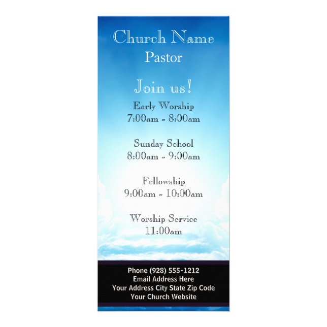 Panfleto Blue Sky Stairs Church Rack Card, Junte-se aos Ser (Frente)